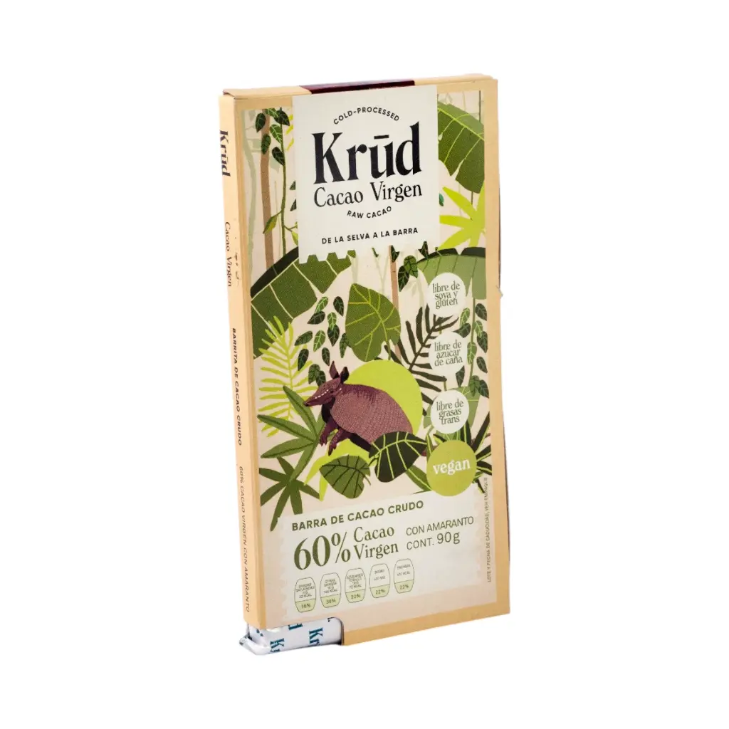 Barra de chocolate 60% cacao 90gr KRUD