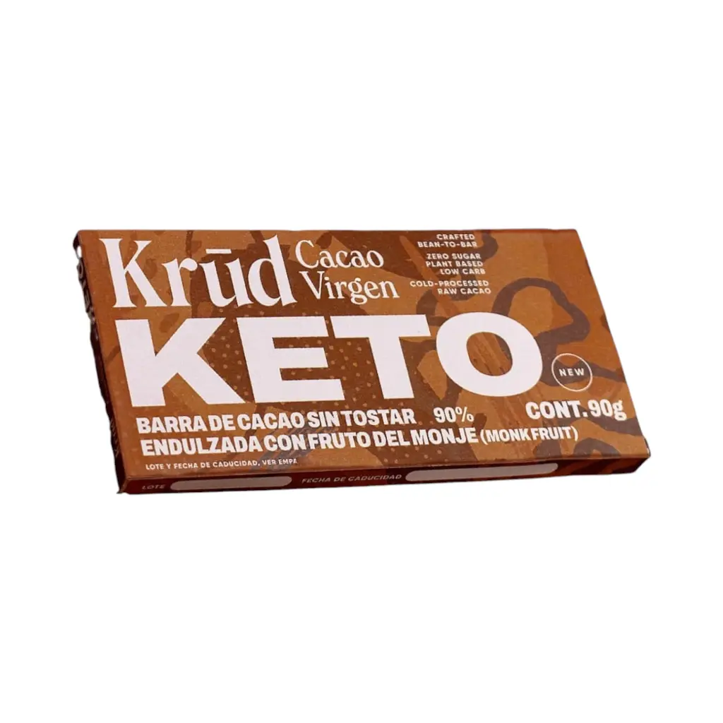 Barra de chocolate 90% cacao keto 90gr KRUD