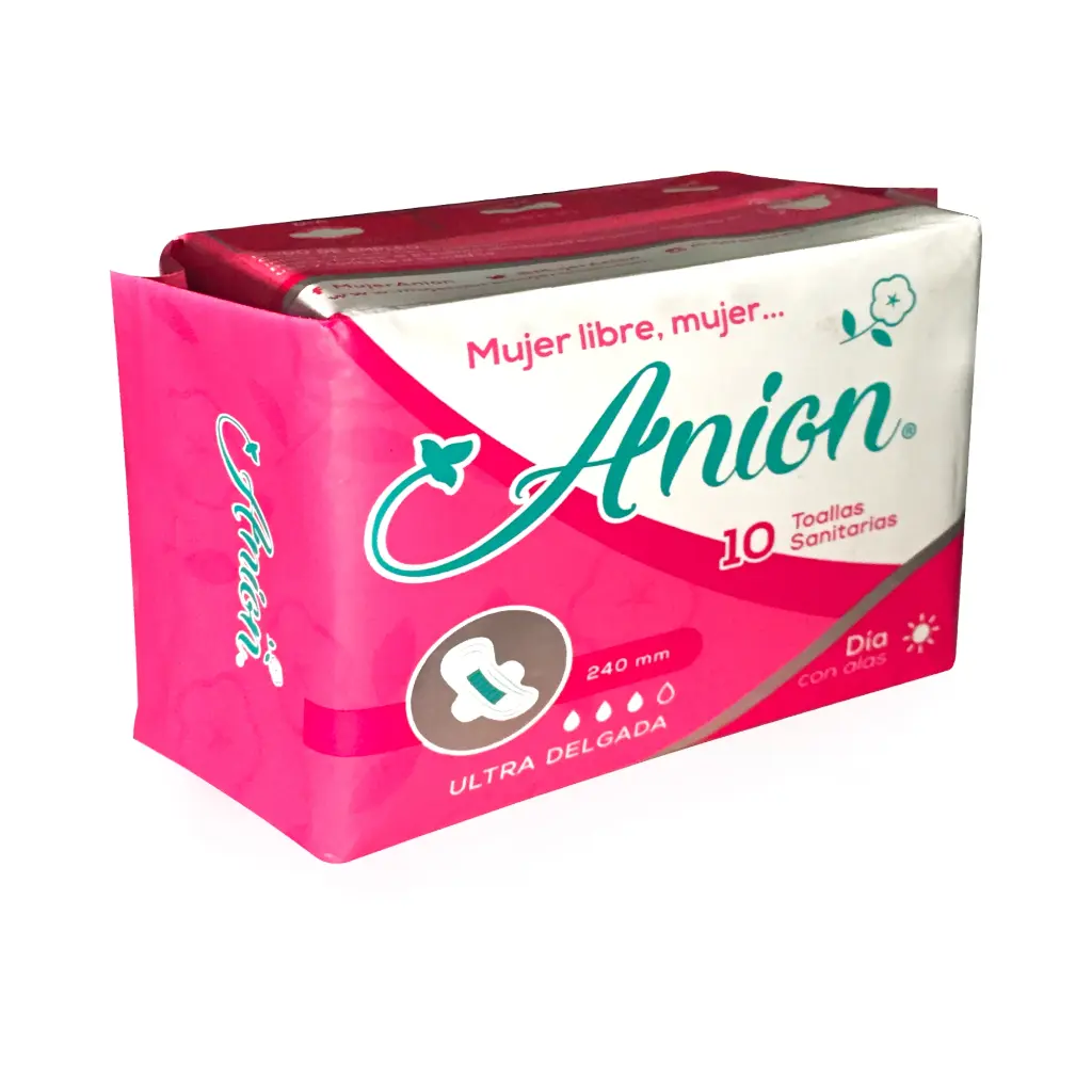 Toallas sanitarias con alas ultra delgadas 10pz ANION