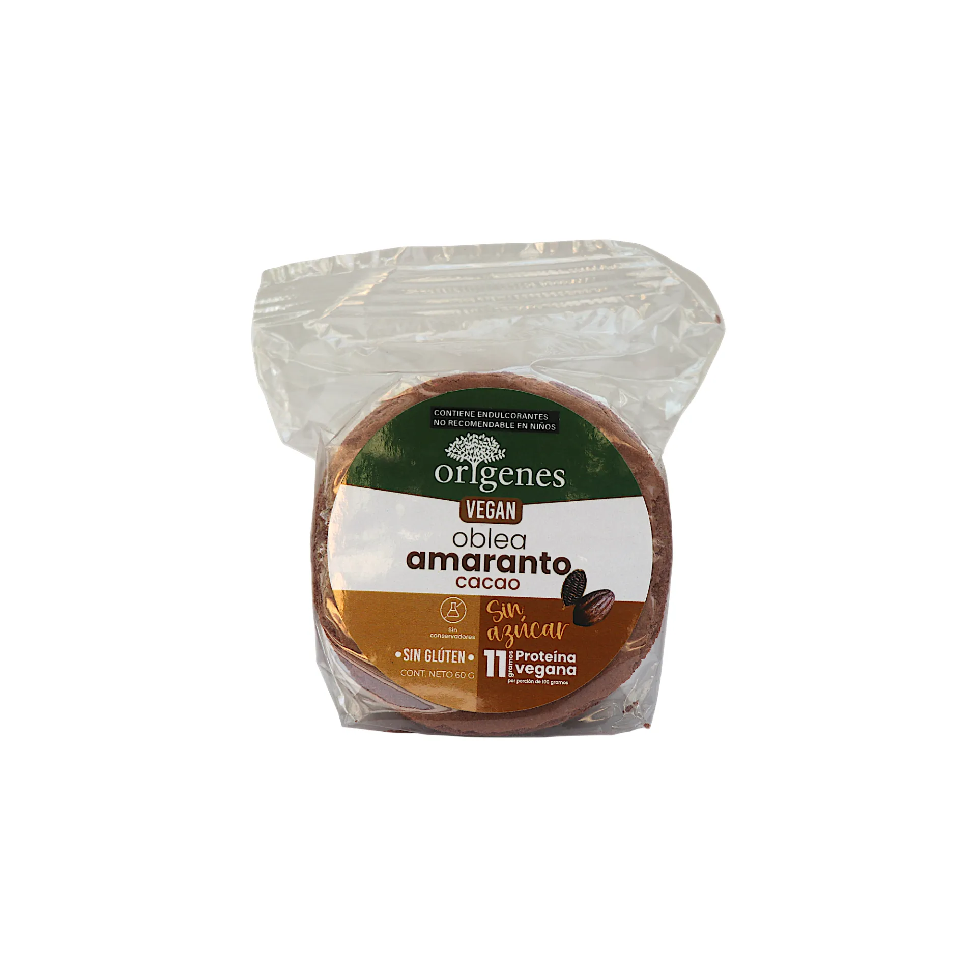 Obleas de amaranto con cacao 60gr ORIGENES