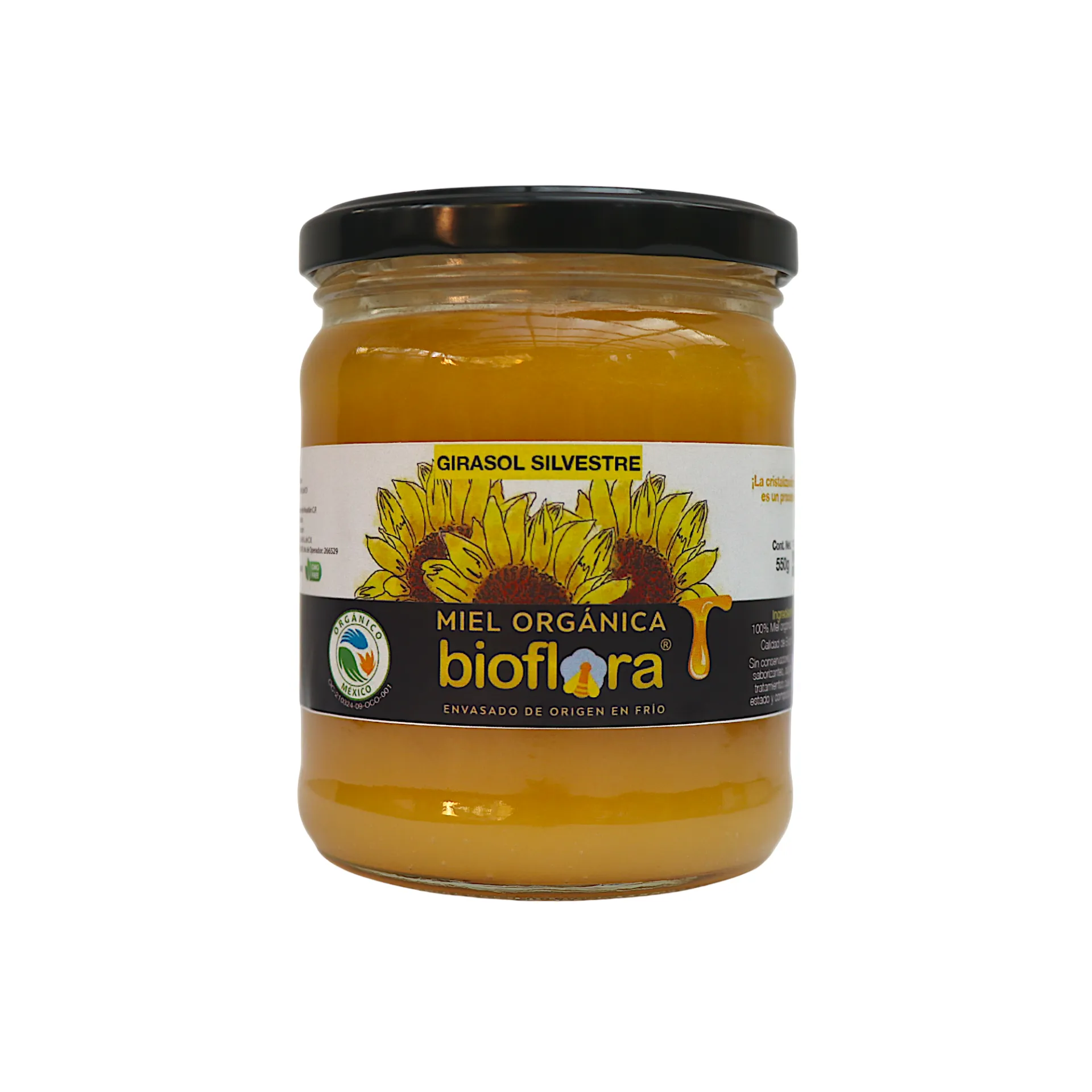 Miel orgánica de girasol silvestre 550gr BIOFLORA