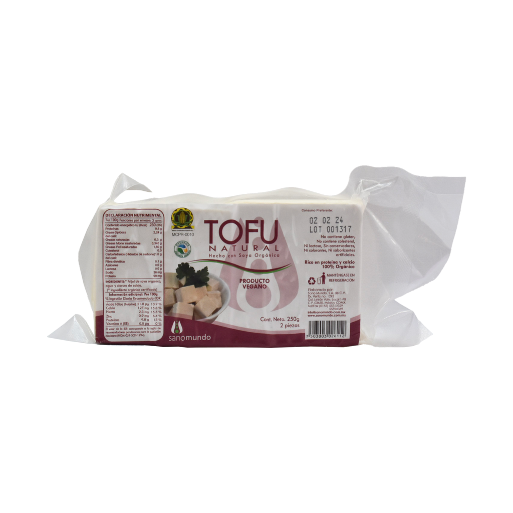 Tofu natural orgánico 250gr SANO MUNDO