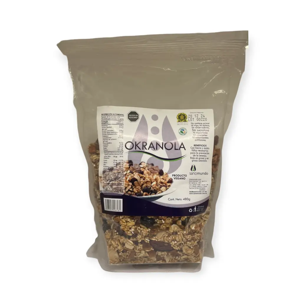 Okranola (granola de ingredientes orgánicos) 480gr SANO MUNDO