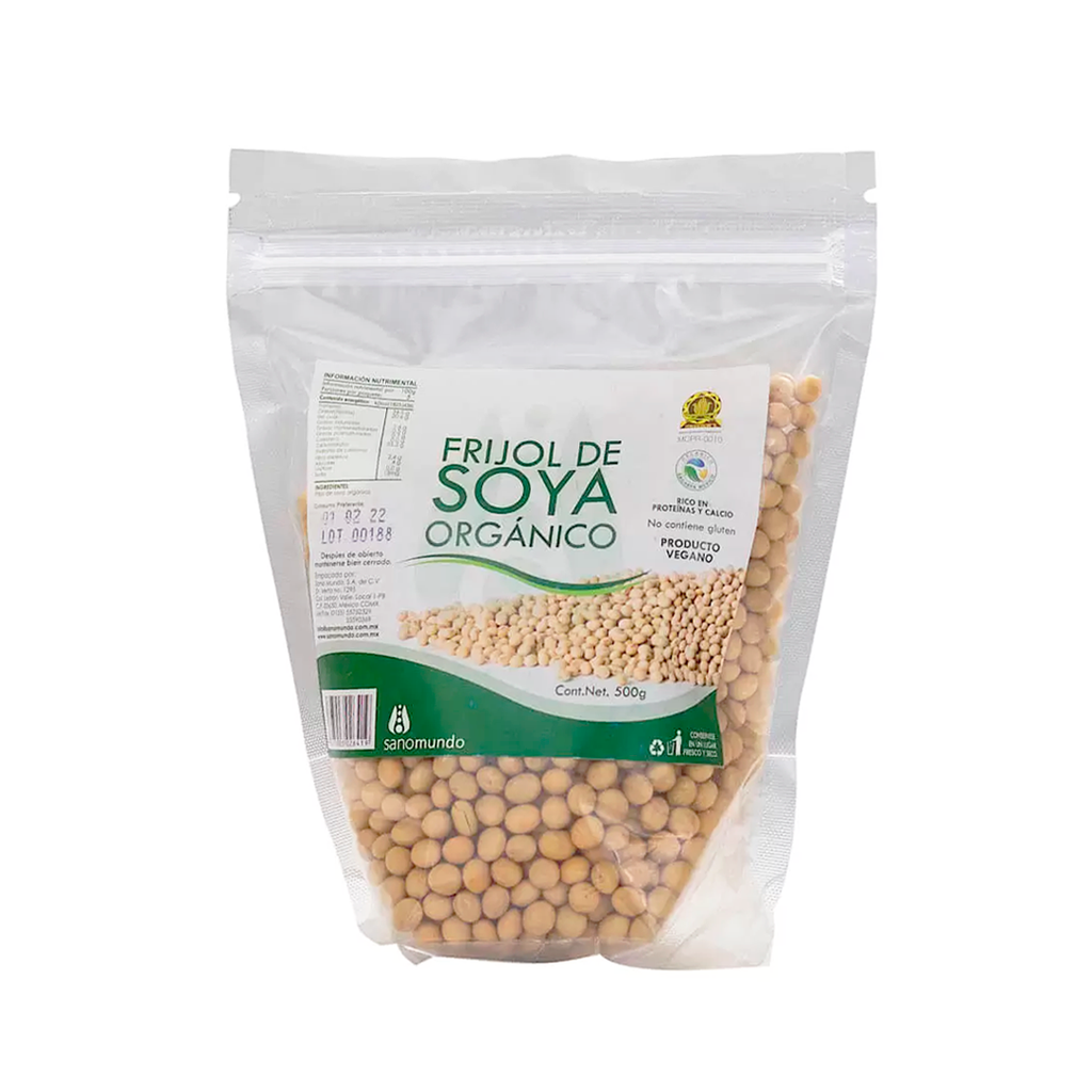 Frijol de soya orgánico 500gr SANO MUNDO