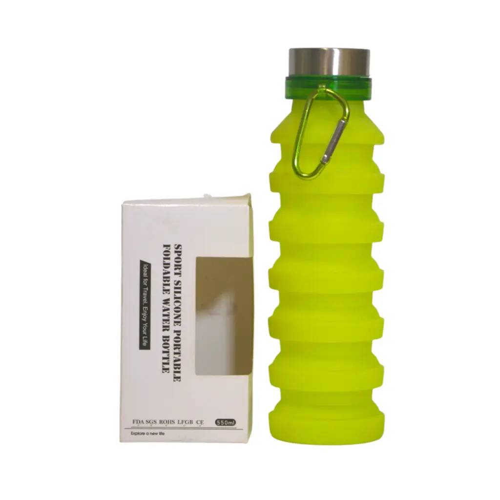 Botella plegable verde 550ml LET IT GREEN