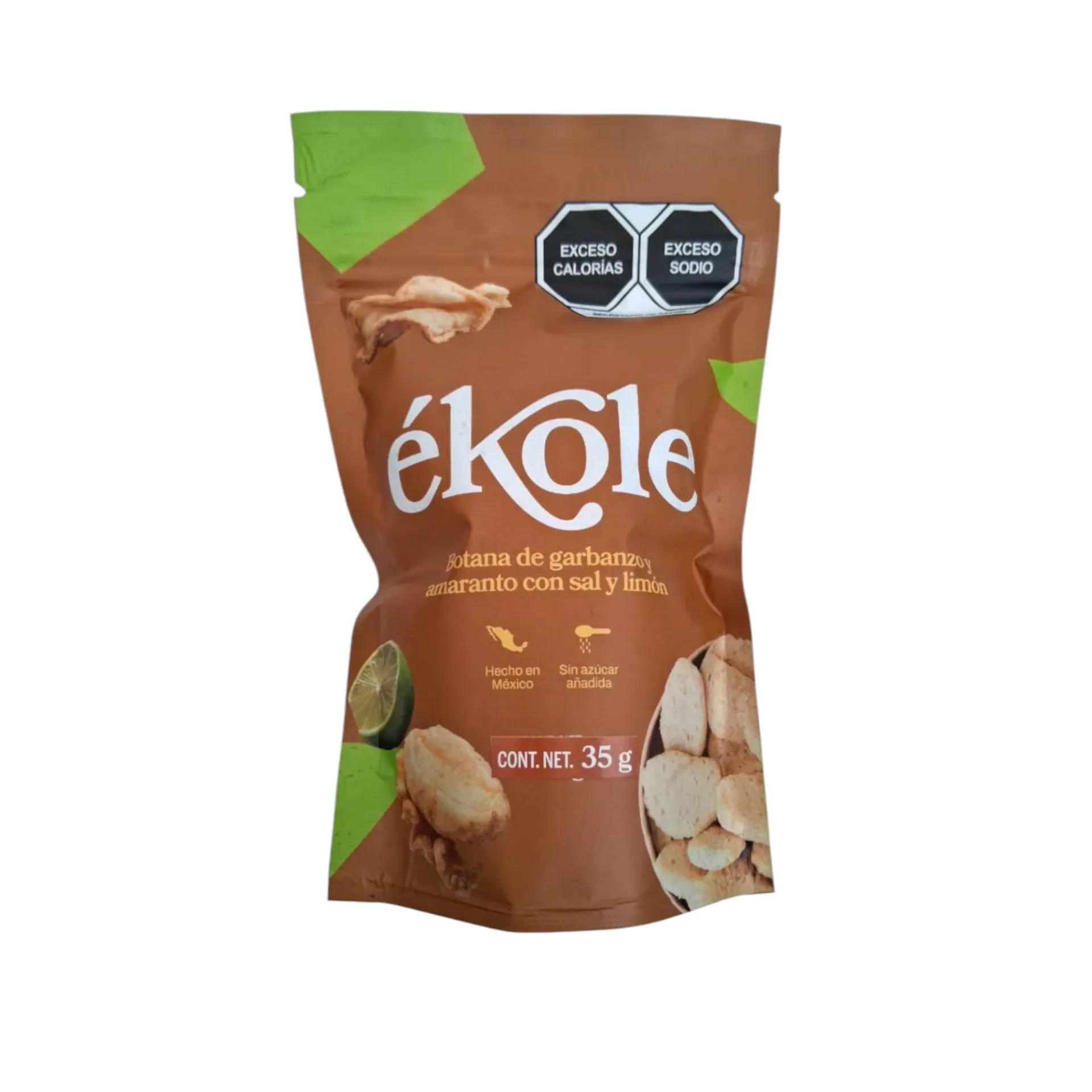 [7503049741062] Botana de garbanzo y amaranto con sal y limón 35gr ÉKOLE