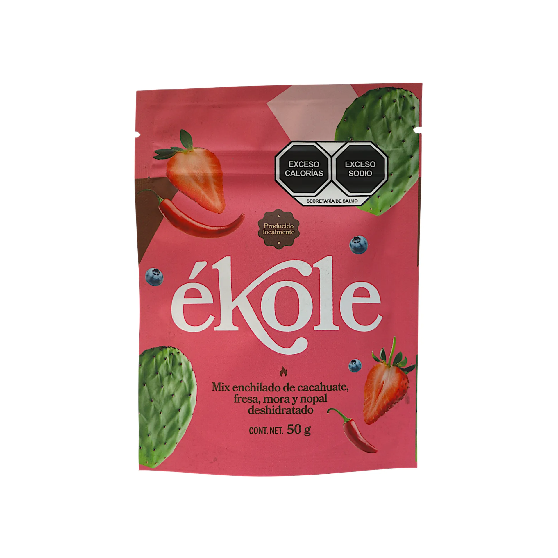 Mix enchilado de cacahuate, fresa, mora y nopal deshidratado 50gr ÉKOLE