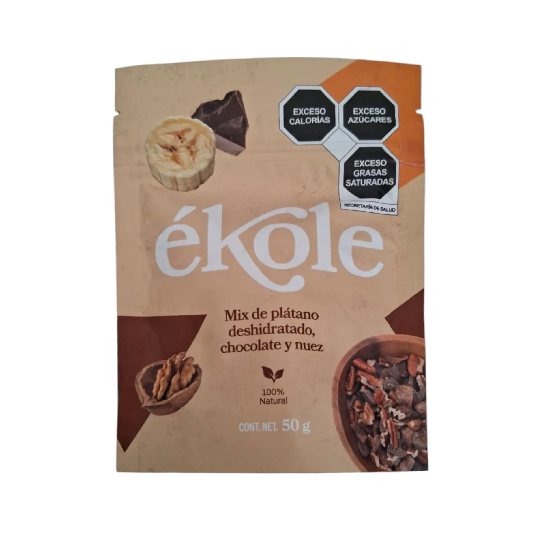 [7503049741246] Mix de nueces con plátano deshidratado y chocolate 50gr ÉKOLE