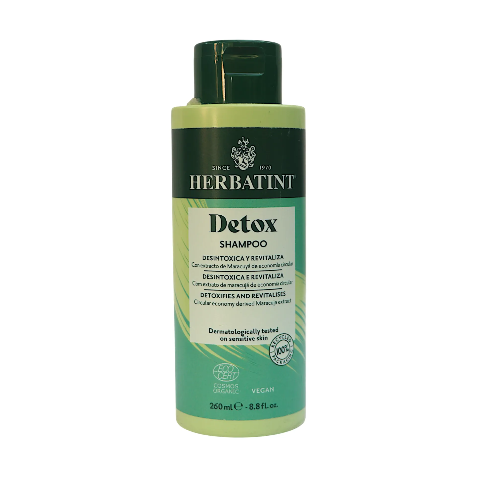Shampoo herbal detox para limpieza profunda 260ml HERBATINT