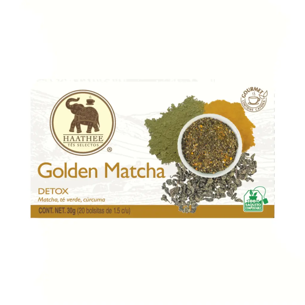 Mezcla de té verde con matcha y cúrcuma sabor Golden Matcha 35gr HAATHEE