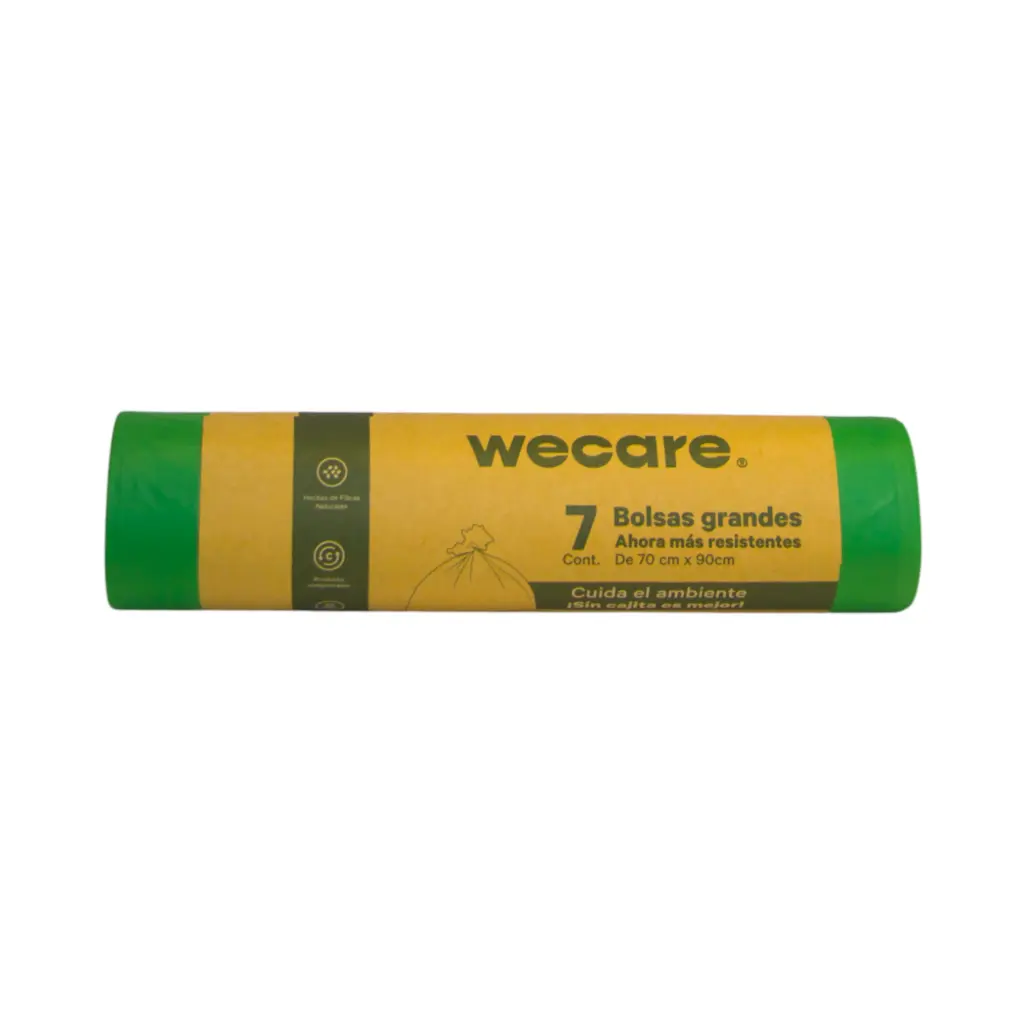 Bolsa para basura 70x90cm 7pz compostable WE CARE