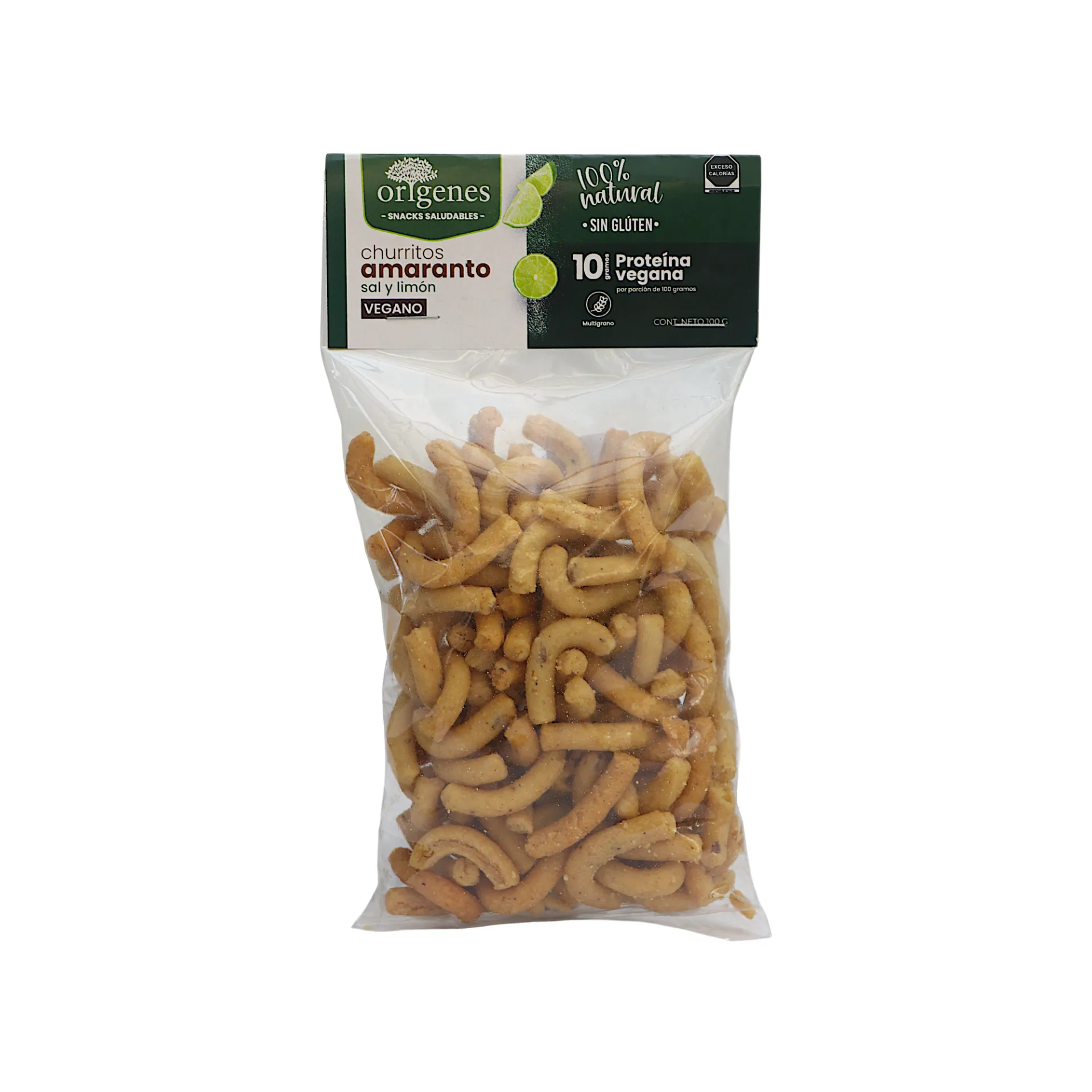 [7501765300037] Churritos de amaranto con sal y limón 100gr ORIGENES