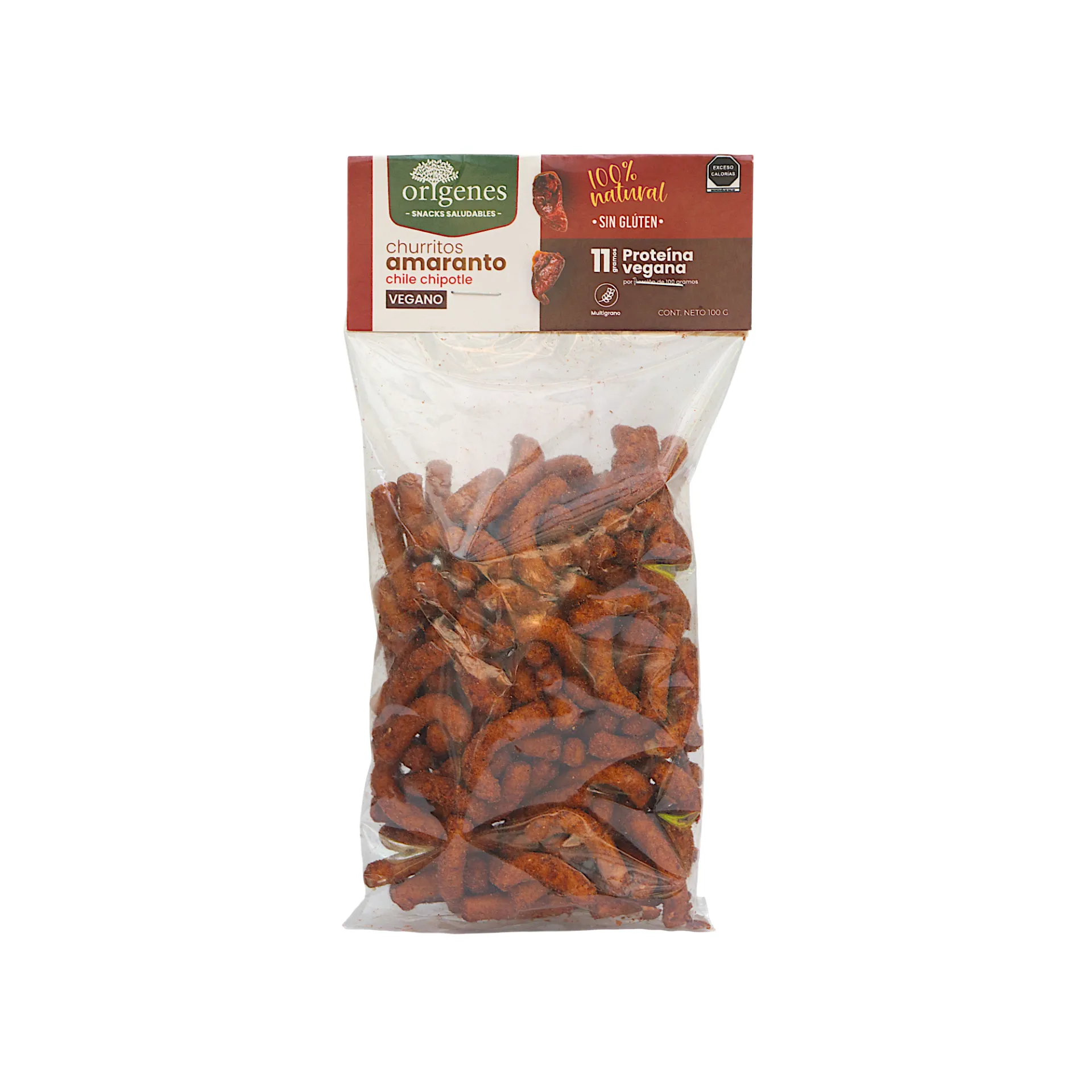 [7501765300013] Churritos de amaranto con chipotle 100gr ORIGENES
