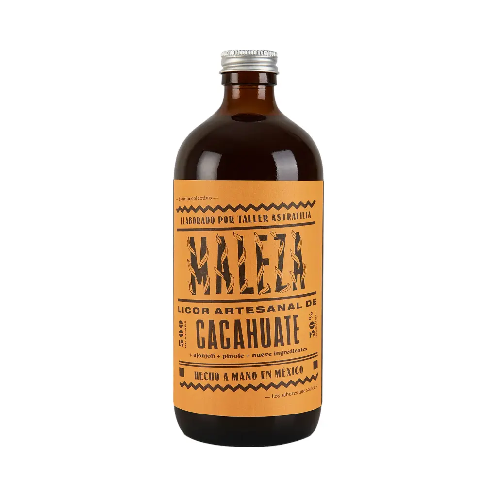 Licor artesanal de cacahuate, ajonjolí y pinole 500ml MALEZA