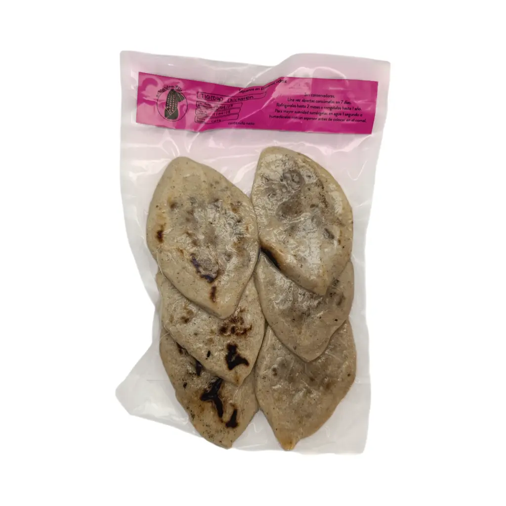 Tlacoyos de chicharrón 6pz CAL Y MAÍZ