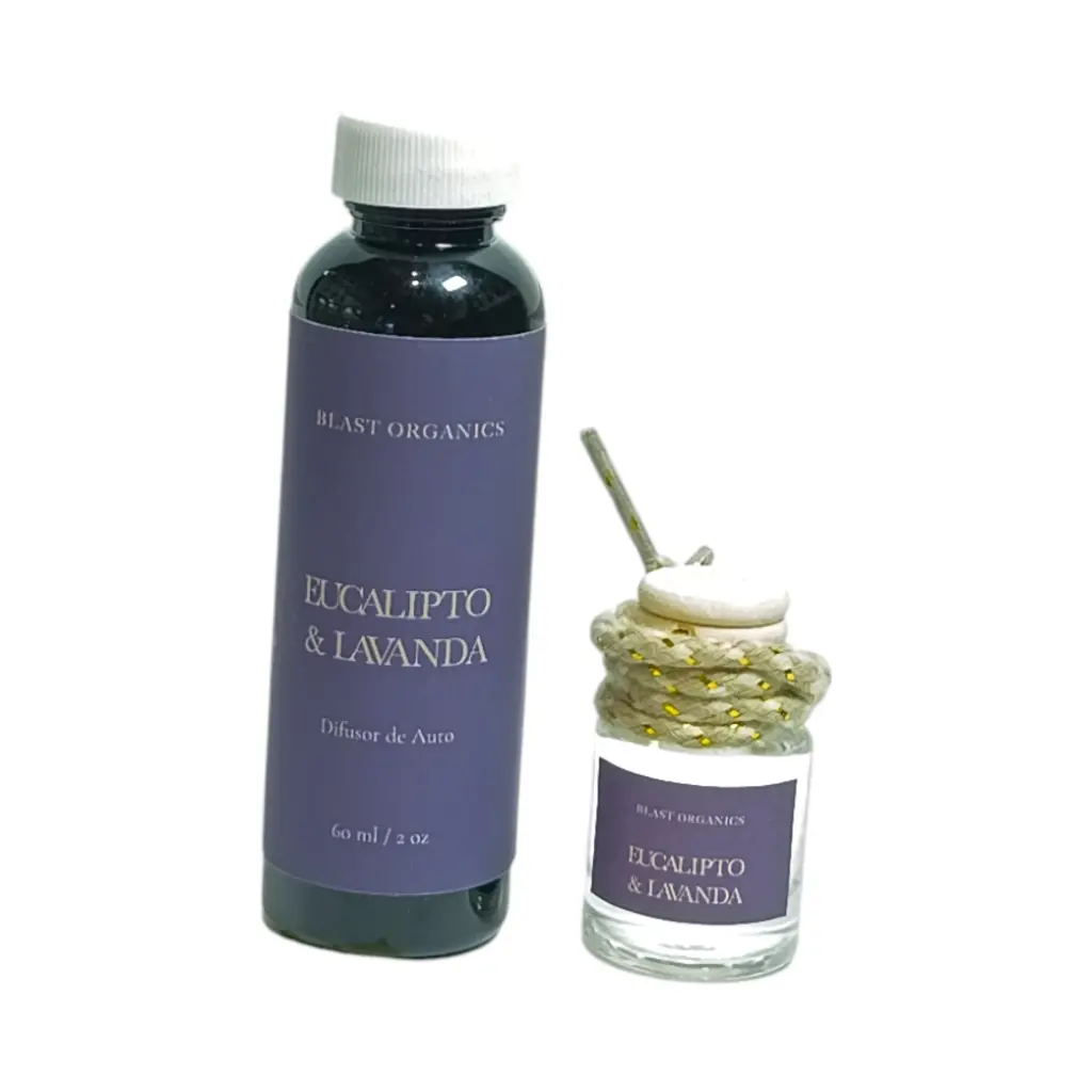 Difusor para coche de lavanda y eucalipto 5ml con refill de 60ml BLAST ORGANICS