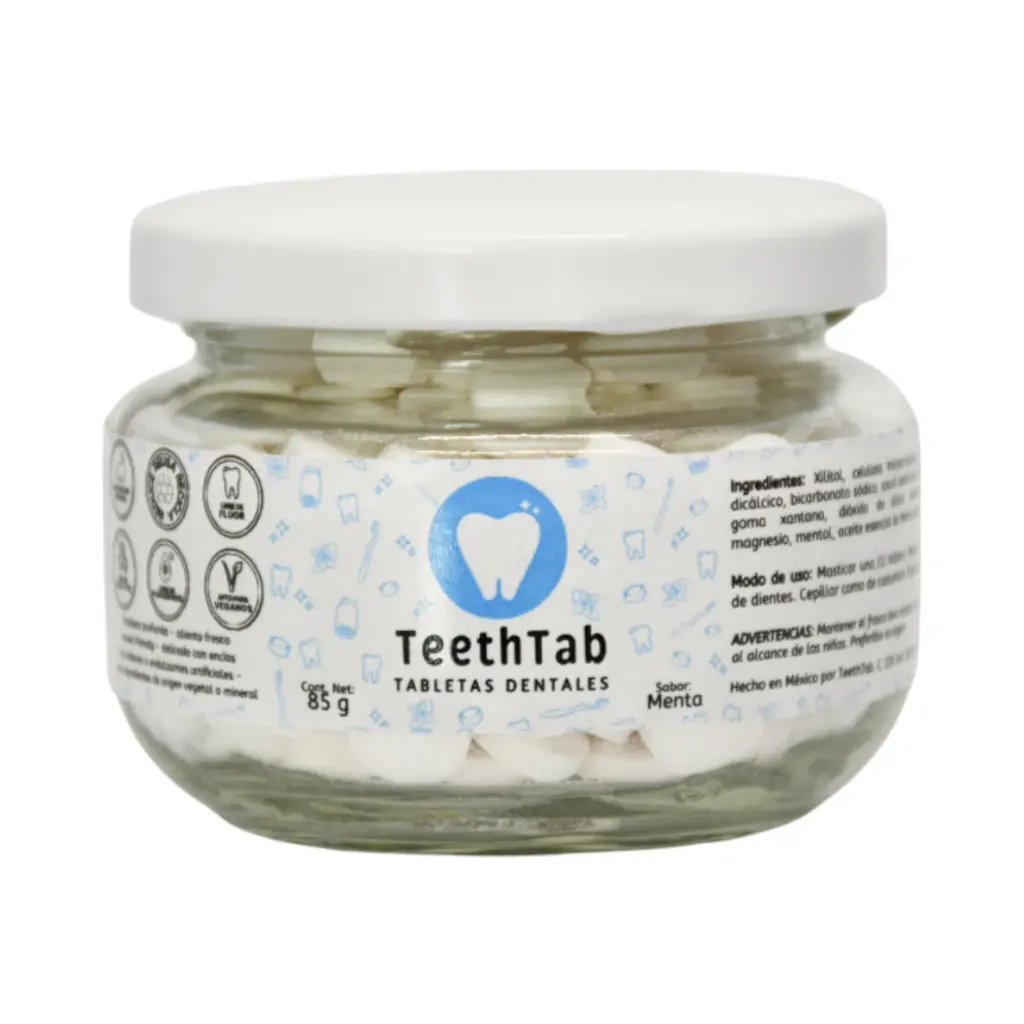 Pasta dental en tabletas de menta 85gr TEETHTAB
