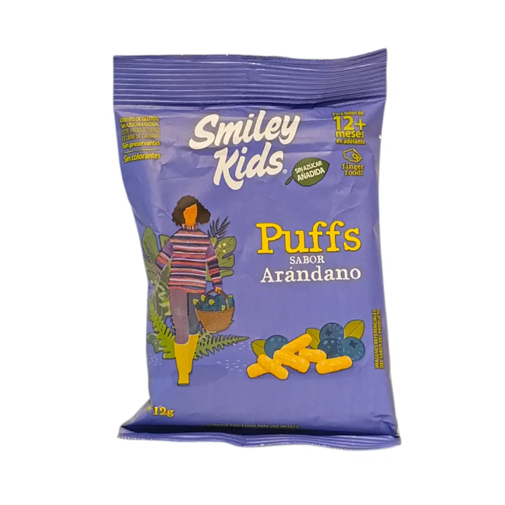 [7804650970217] Puffs sabor arándano 12gr SMILEY KIDS