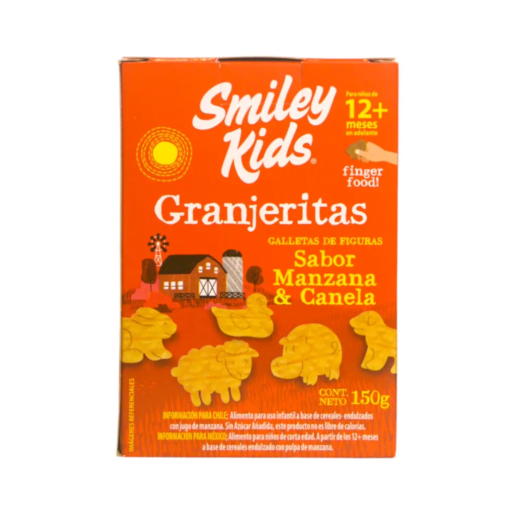 Galletas de figuras sabor manzana con canela 150gr SMILEY KIDS