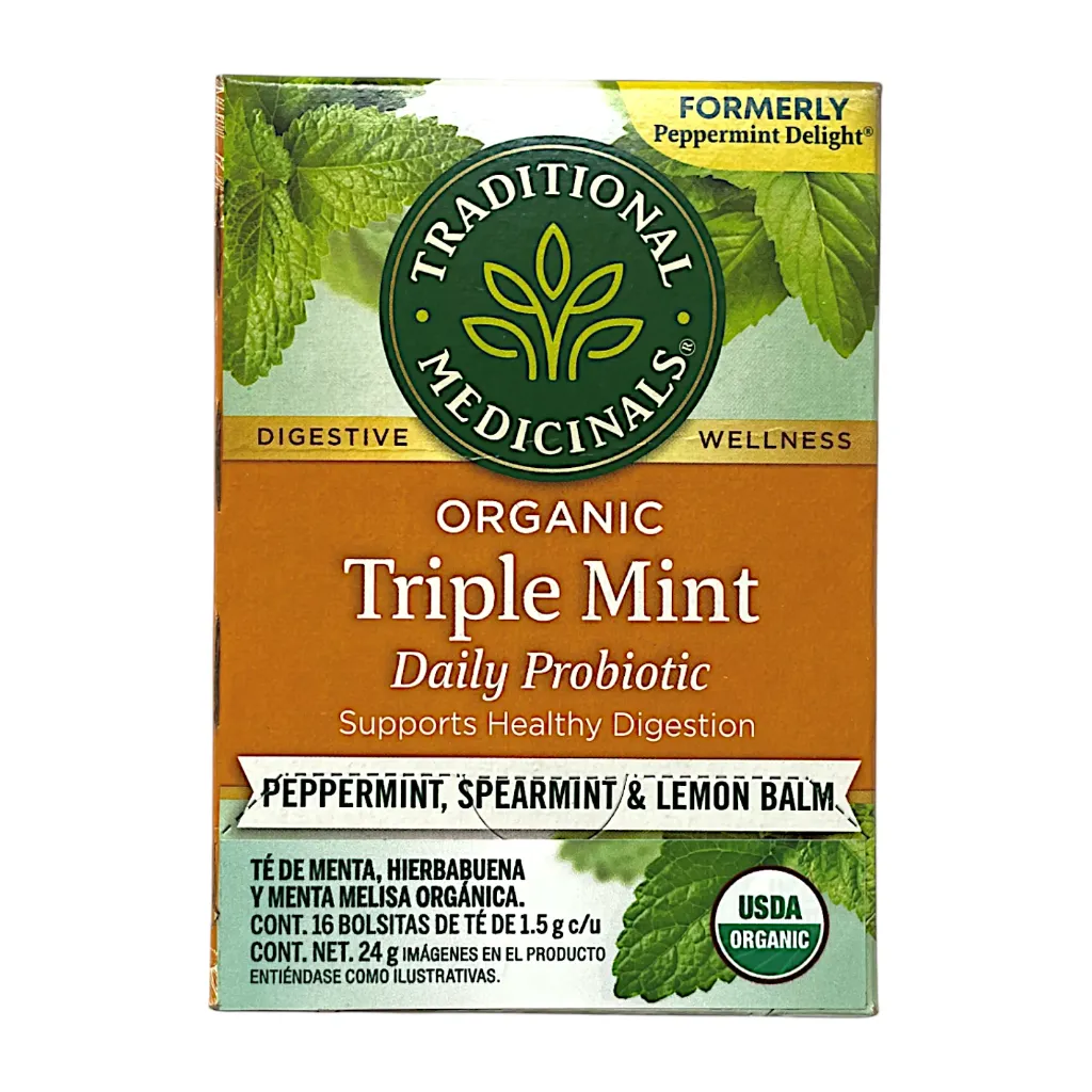Té orgánico de menta con probióticos (16 sobres) 24gr TRADITIONAL MEDICINALS