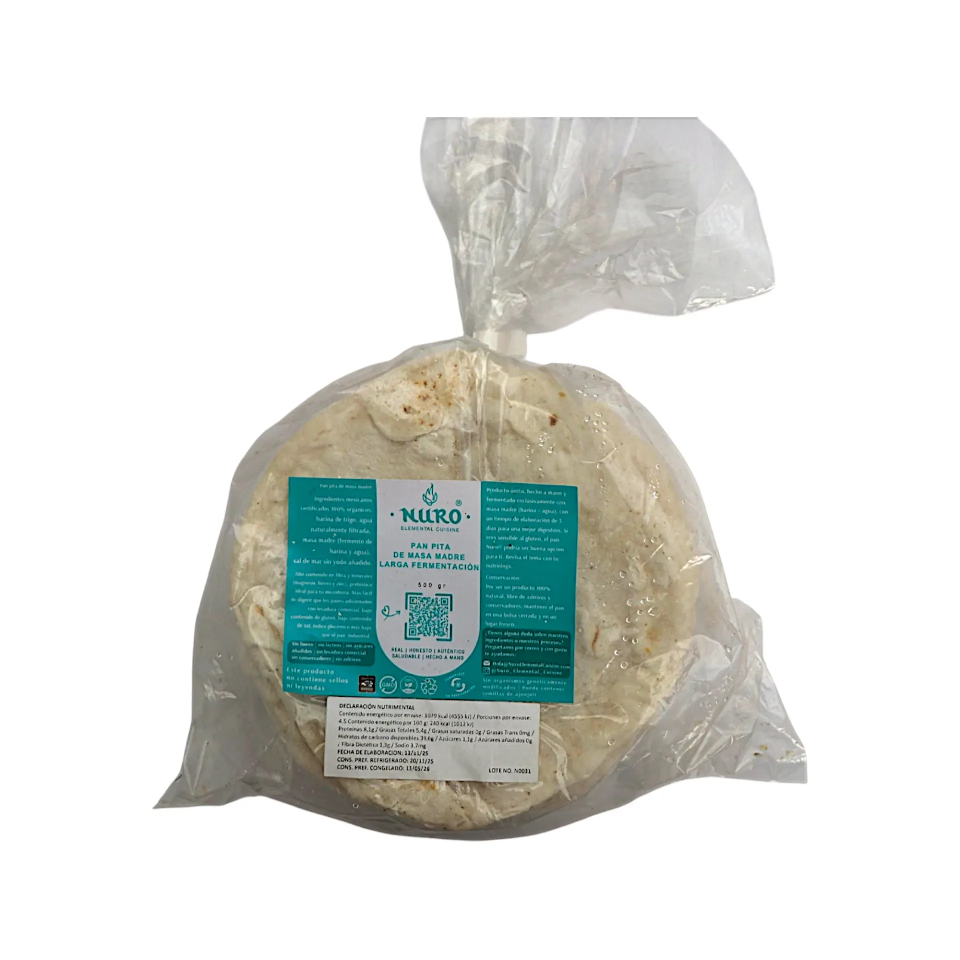 Pan pita 6pz NURO