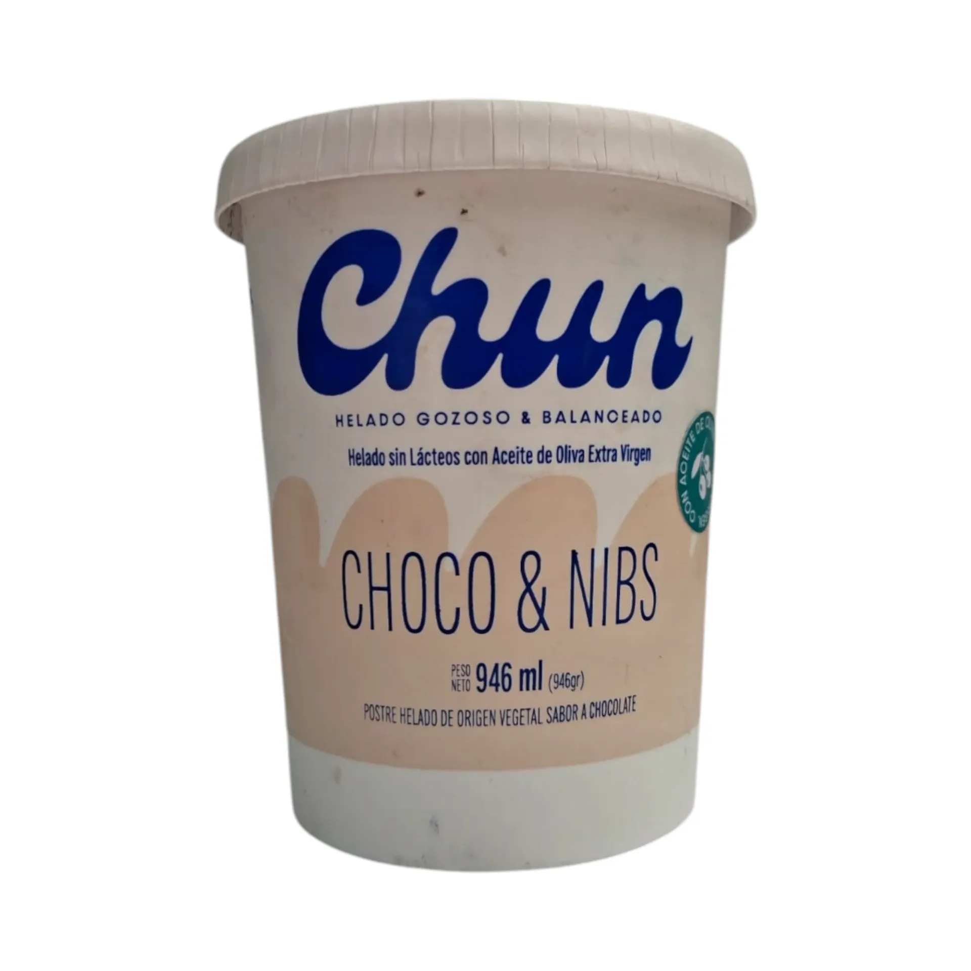 Helado de choco & nibs con aceite de oliva extra virgen 946ml CHUN