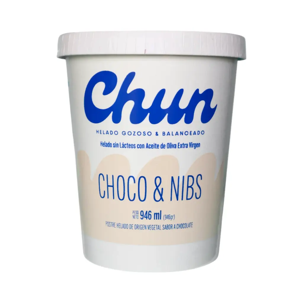 Helado de choco & nibs con aceite de oliva extra virgen 946ml CHUN