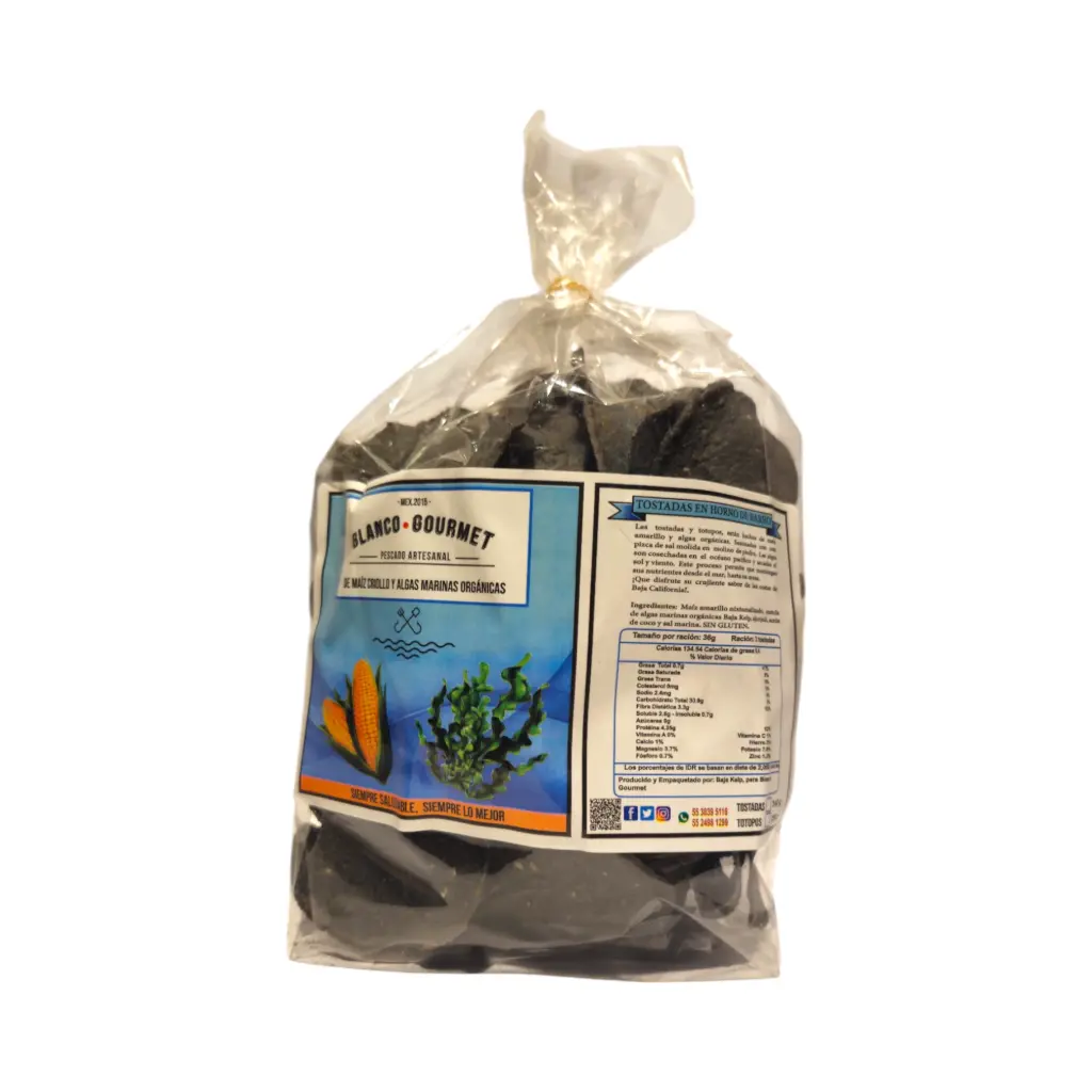 Totopos de alga 250gr BLANCO GOURMET