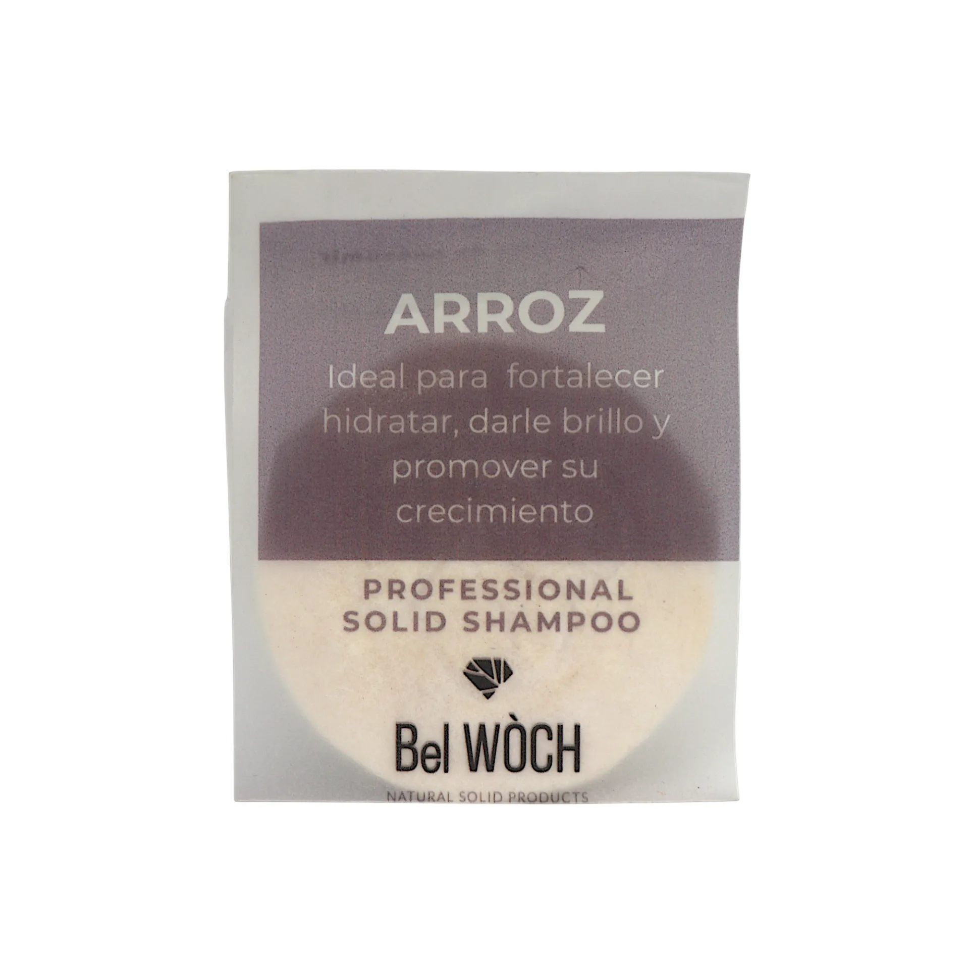 [7502295110929] Barra de shampoo sólido de arroz 80gr BEL WOCH