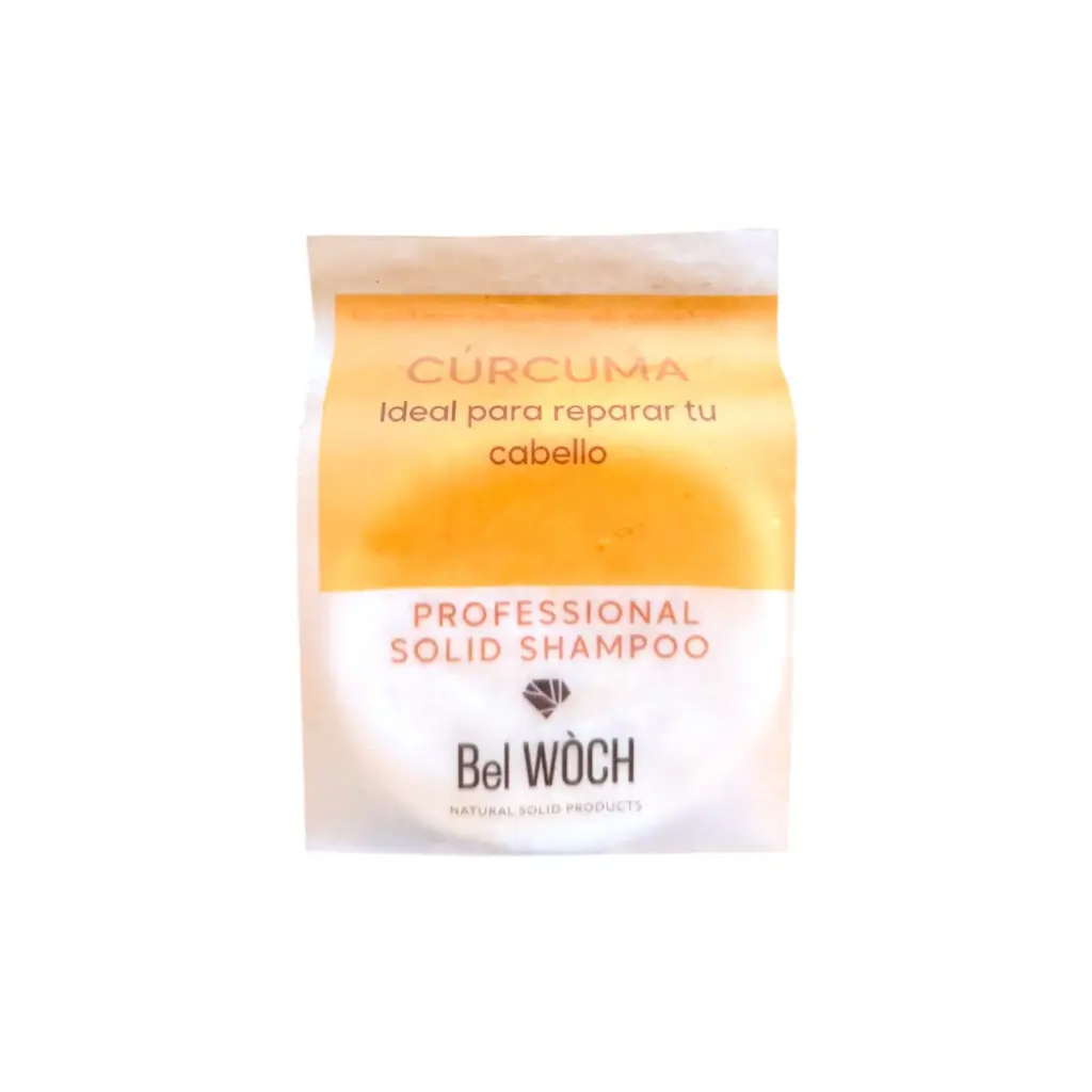 [7502295110325] Barra de shampoo sólido de cúrcuma 80gr BEL WOCH