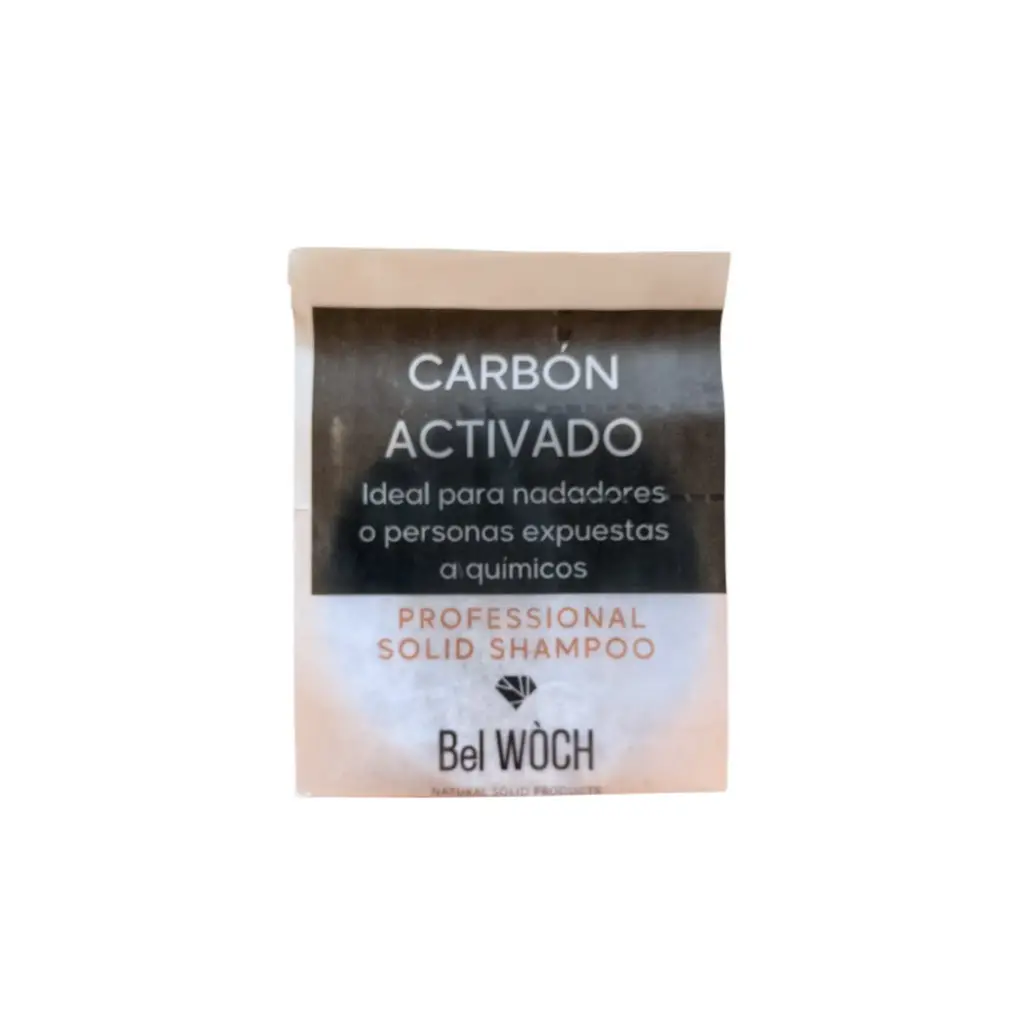 [7502295110158] Barra de shampoo sólido de carbón activado 80gr BEL WOCH