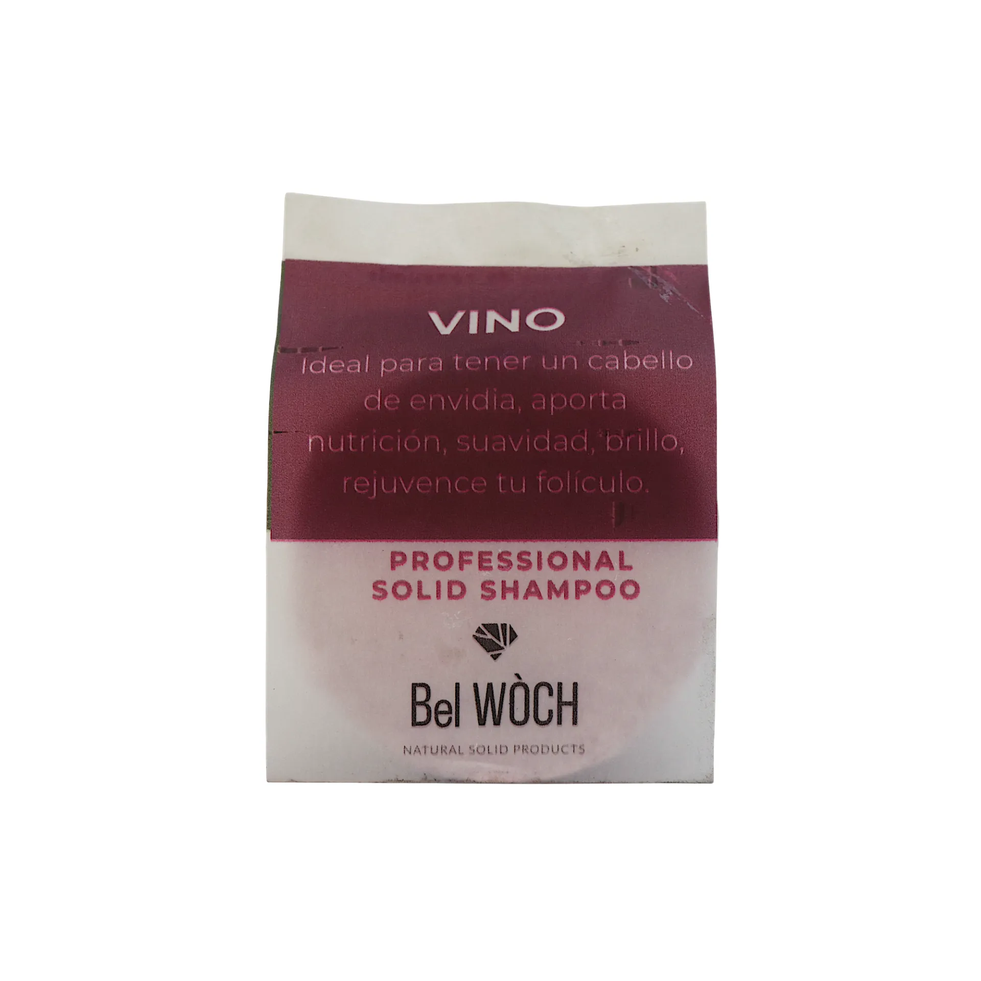 Barra de shampoo sólido de vino tinto 80gr BEL WOCH