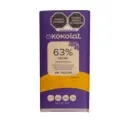 Barra de cacao al 63% sin azúcar KOKOLAT