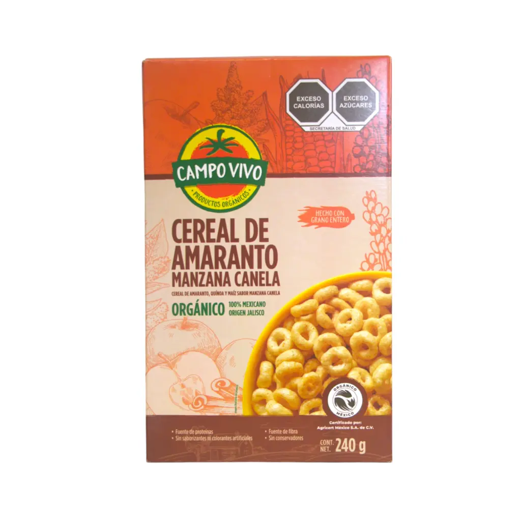 Cereal de amaranto, manzana y canela 240gr CAMPO VIVO