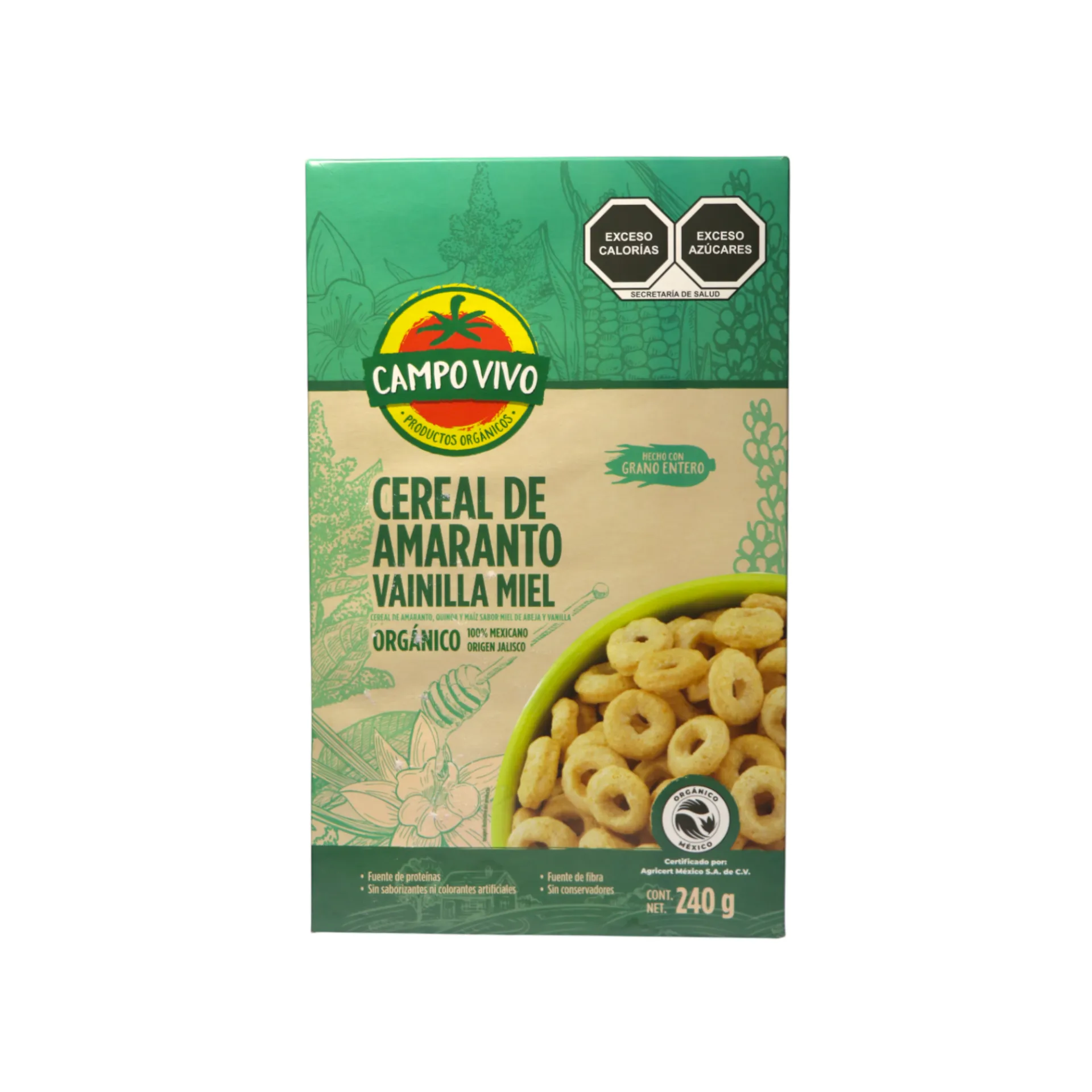 [7502236174799] Cereal de amaranto, vainilla y miel 240gr CAMPO VIVO