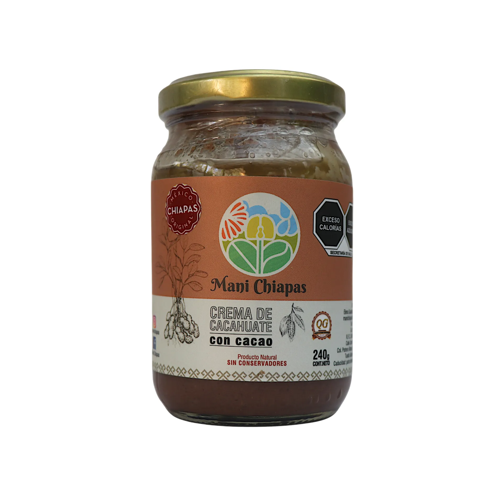 [7500462747831] Crema de cacahuate con cacao 240gr MANÍ CHIAPAS