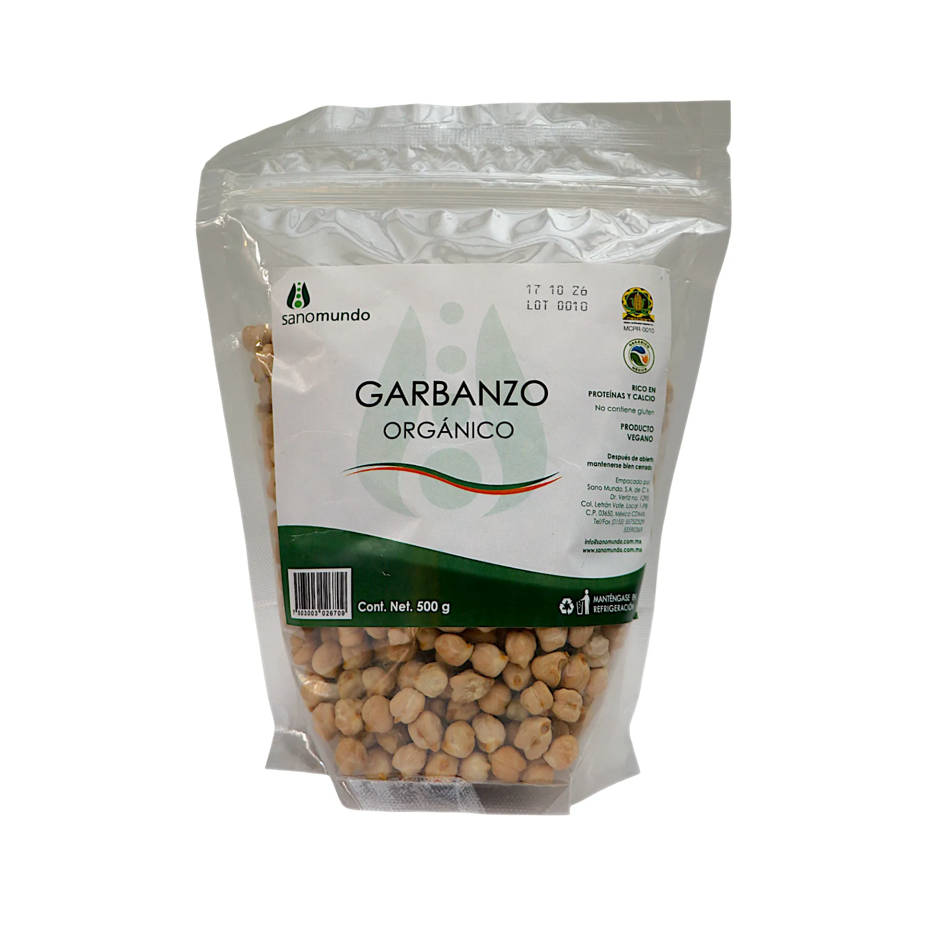 [7503003026709] Garbanzo 500gr SANO MUNDO