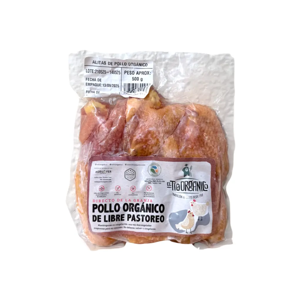 Alitas de pollo (500gr aproximadamente) EL TÍO ORGÁNICO