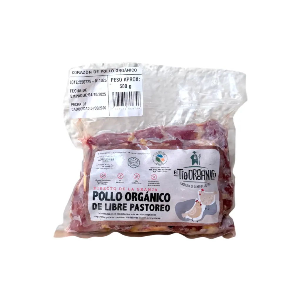 Corazón de pollo pz EL TÍO ORGÁNICO