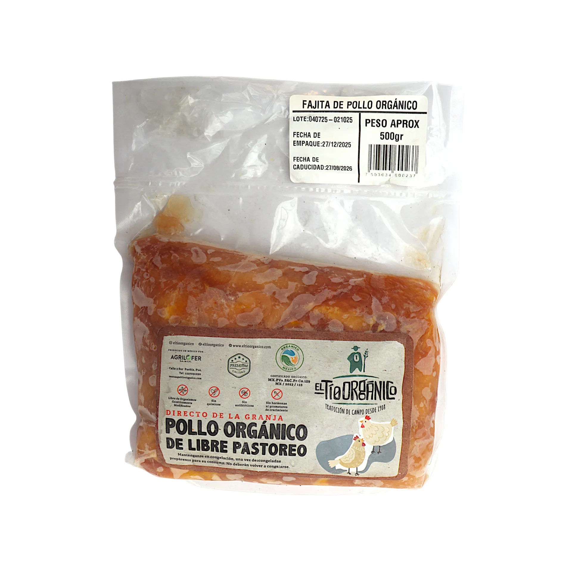[7503034600237] Fajitas de pollo pz EL TÍO ORGÁNICO