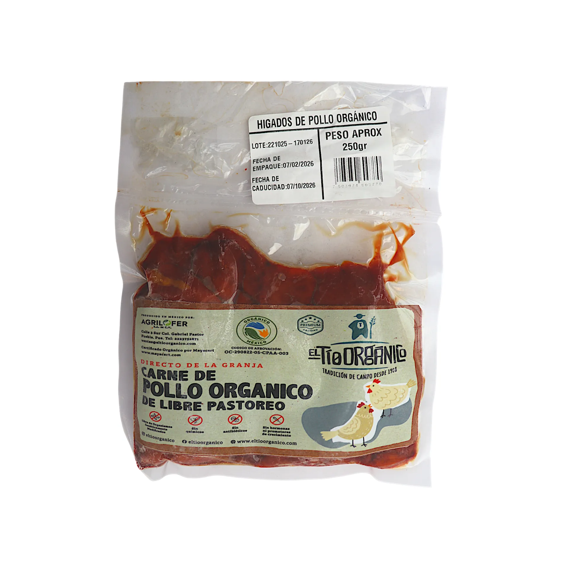 [7503034600770] Hígado de pollo pz EL TÍO ORGÁNICO