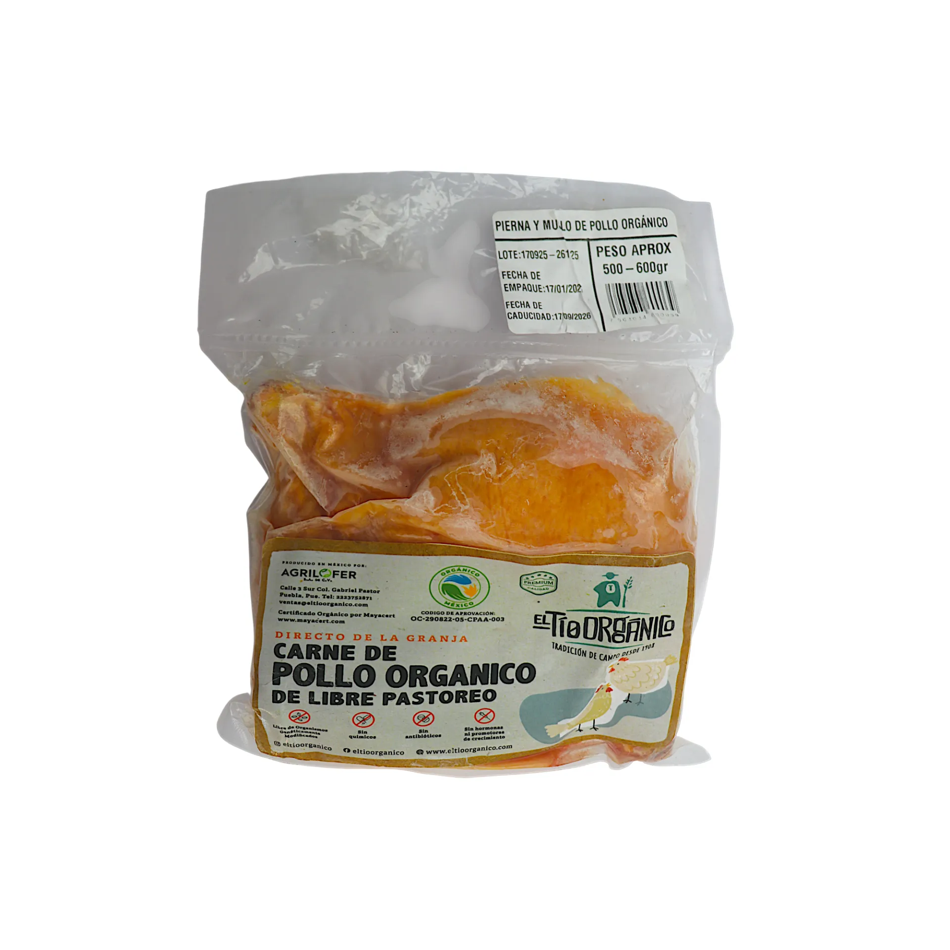 [7503034600039] Pierna y muslo de pollo pz EL TÍO ORGÁNICO