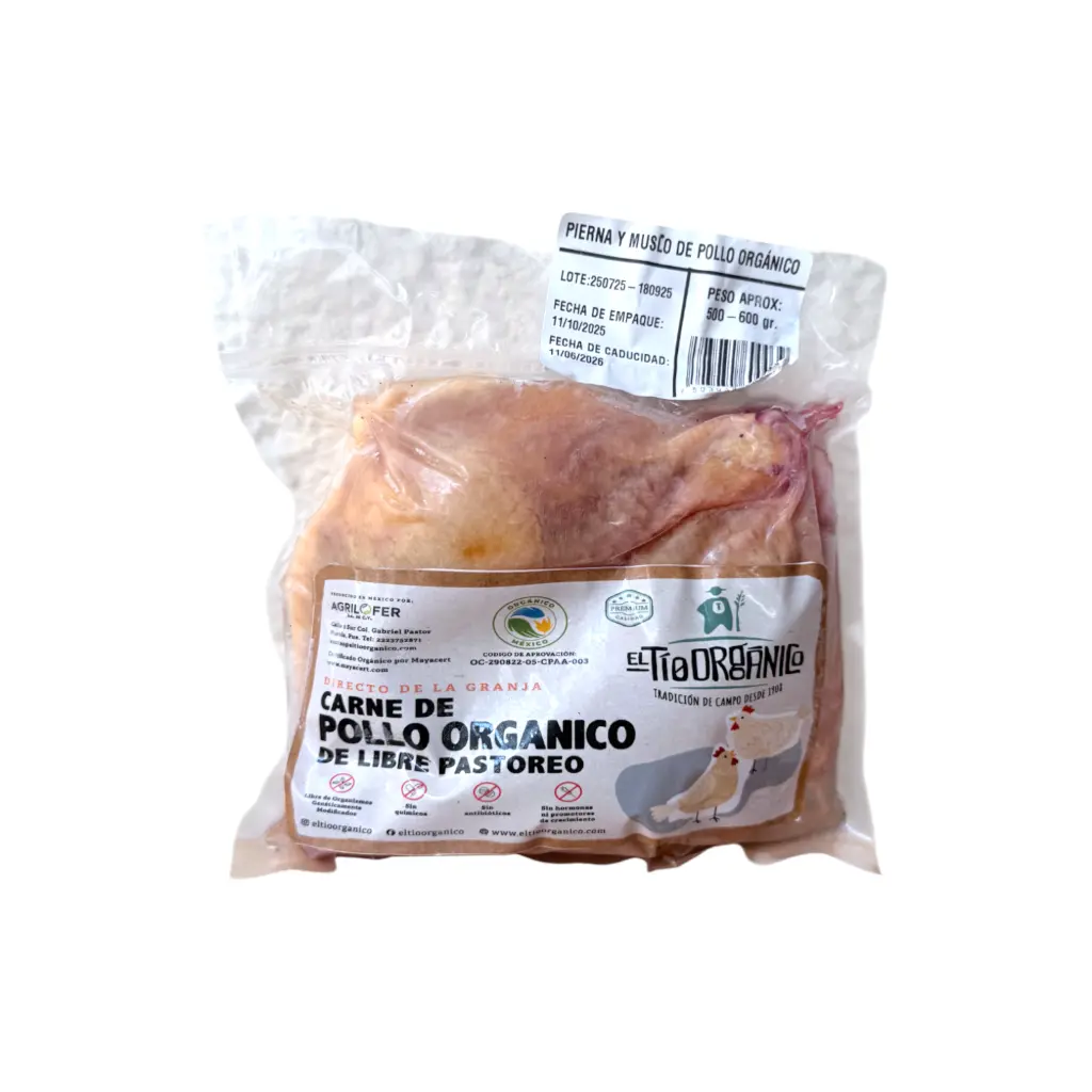 Pierna y muslo de pollo pz EL TÍO ORGÁNICO