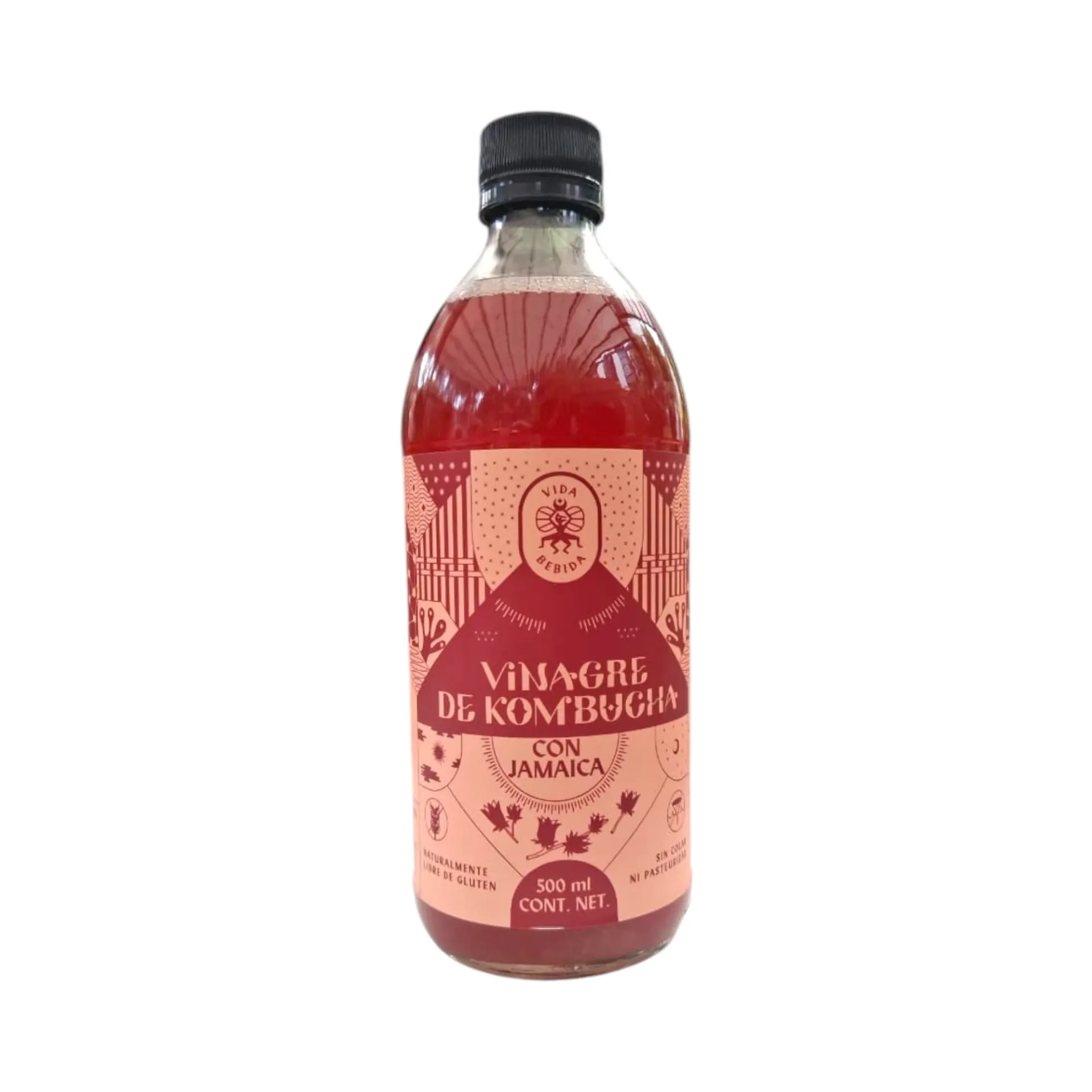 Vinagre de kombucha sabor jamaica 500ml VIDA BEBIDA