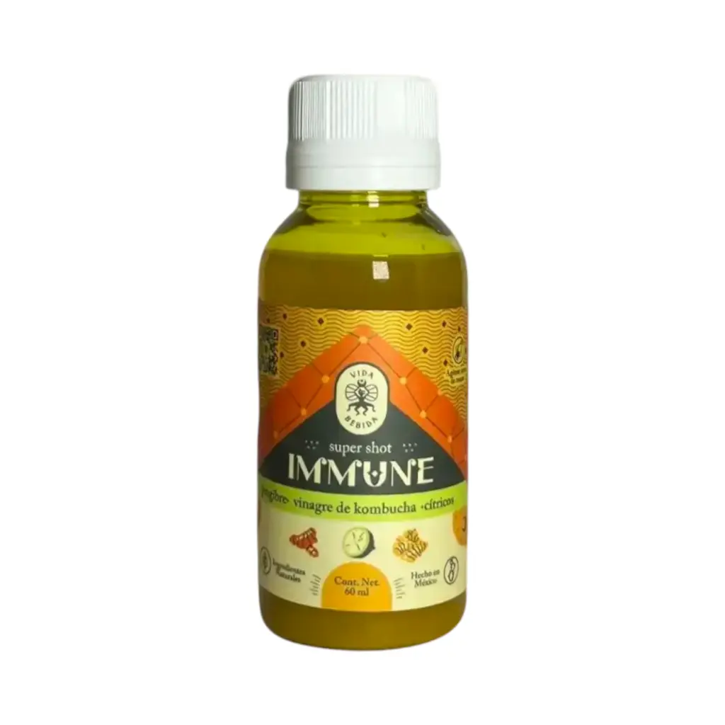 Shot para fortalecer el sistema Inmune con jengibre, vinagre de kombucha y cítricos 60ml VIDA BEBIDA