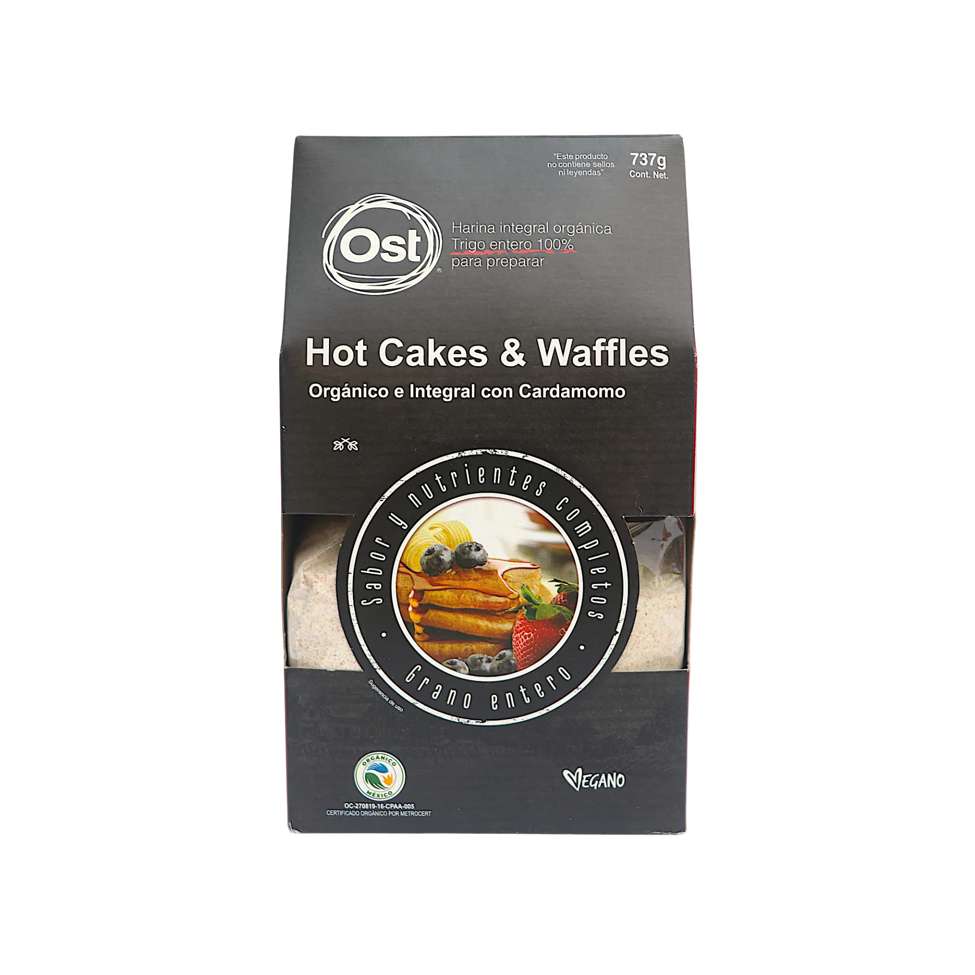 [7500462187538] Harina para hot cakes y waffles orgánica 737gr OST GOURMET