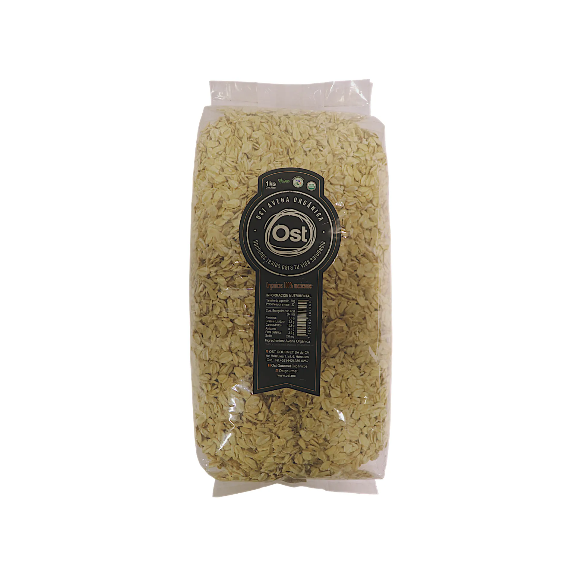 [7500462187569] Avena orgánica rolada 1kg OST GOURMET