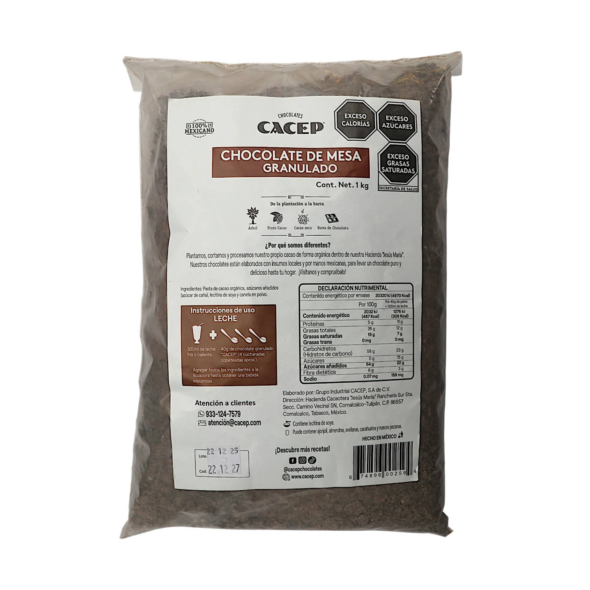 Chocolate de mesa granulado 1kg CACEP