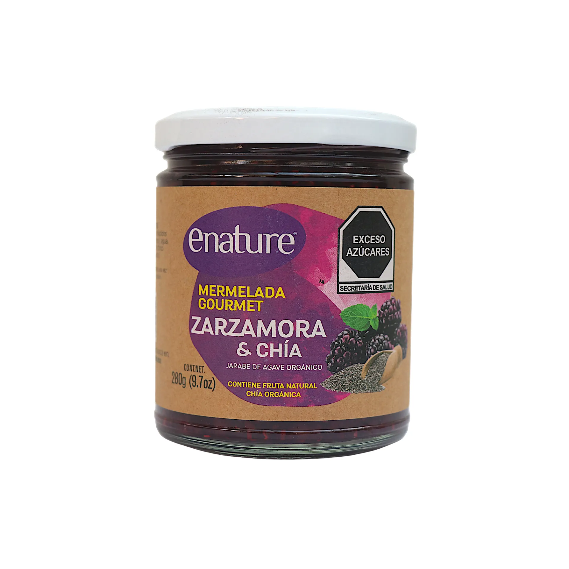 Mermelada de zarzamora con chía 280gr E-NATURE