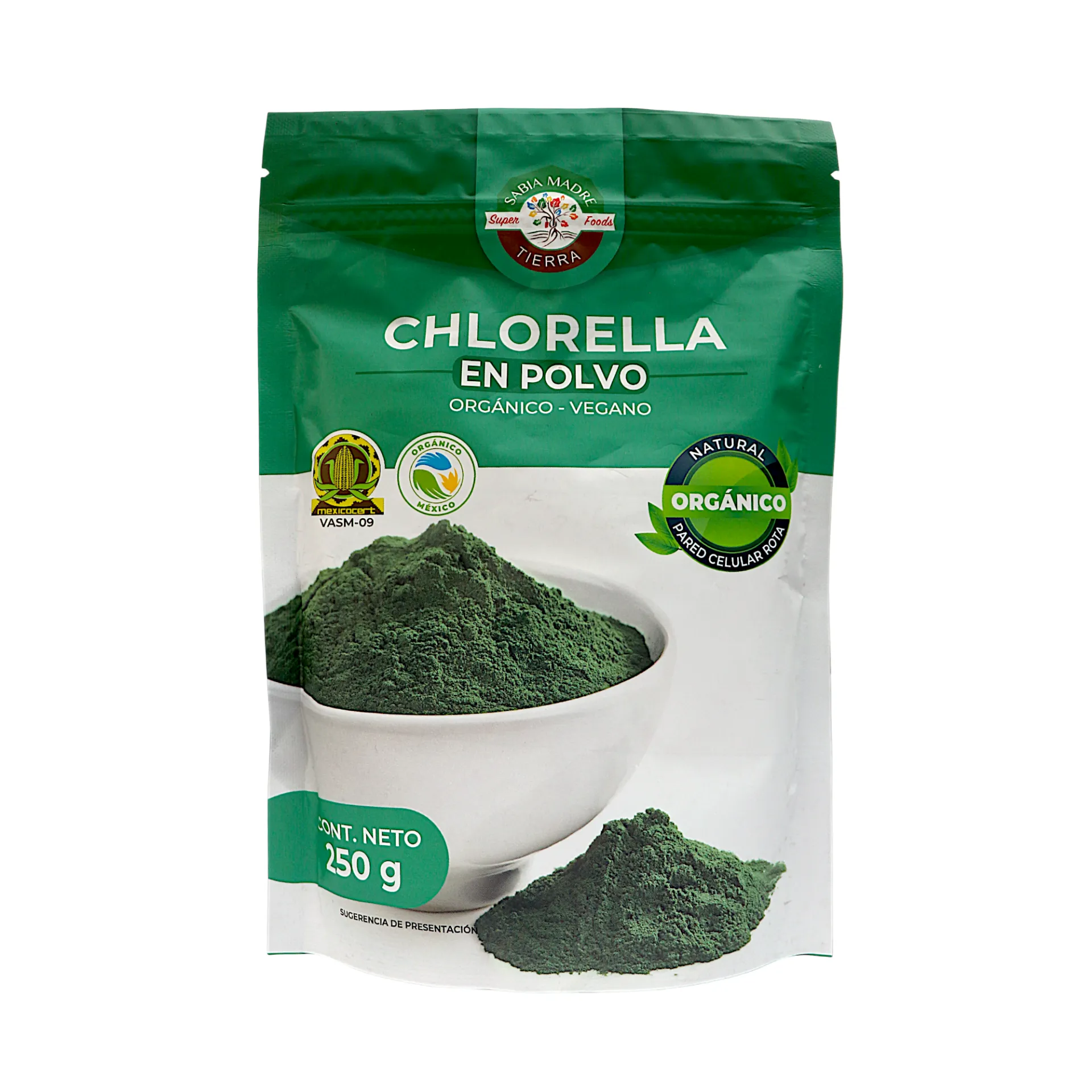 [7503034274766] Chlorella en polvo 250gr SABIA MADRE TIERRA